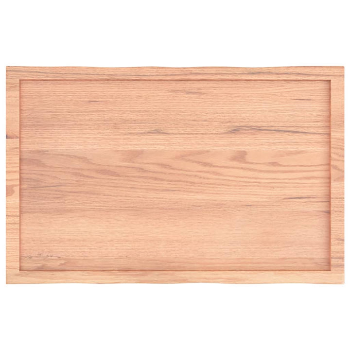 bordplade 100x60x(2-4) cm naturlig kant behandlet træ lysebrun