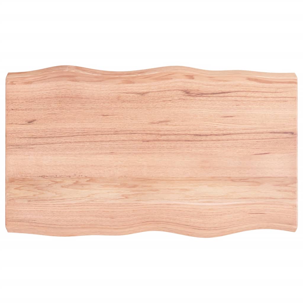 bordplade 100x60x(2-6) cm naturlig kant behandlet træ lysebrun