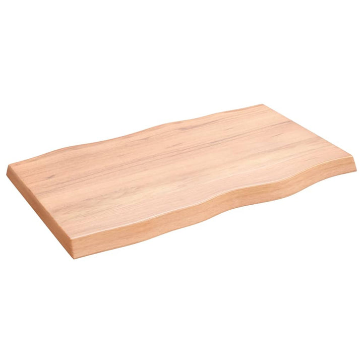 bordplade 100x60x(2-6) cm naturlig kant behandlet træ lysebrun
