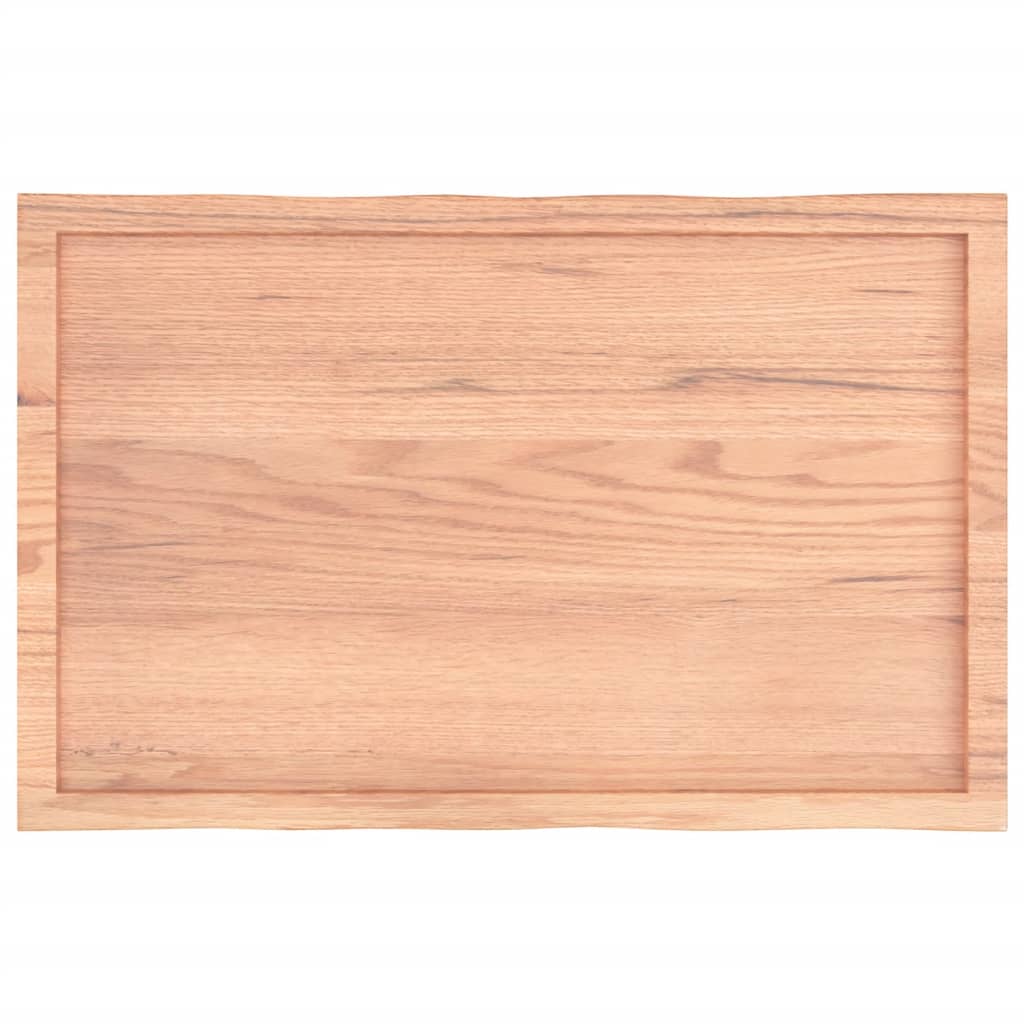 bordplade 100x60x(2-6) cm naturlig kant behandlet træ lysebrun