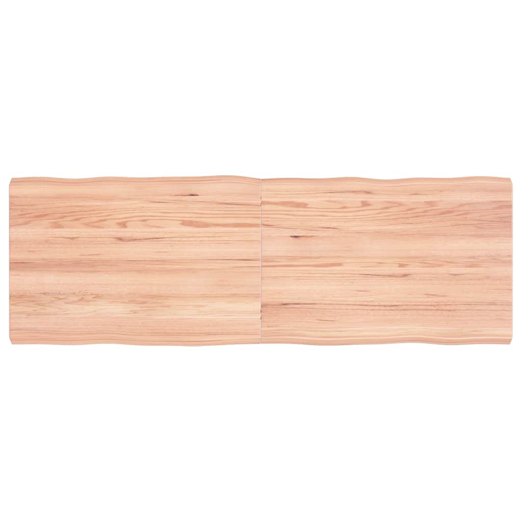 bordplade 120x40x(2-4) cm naturlig kant behandlet træ lysebrun