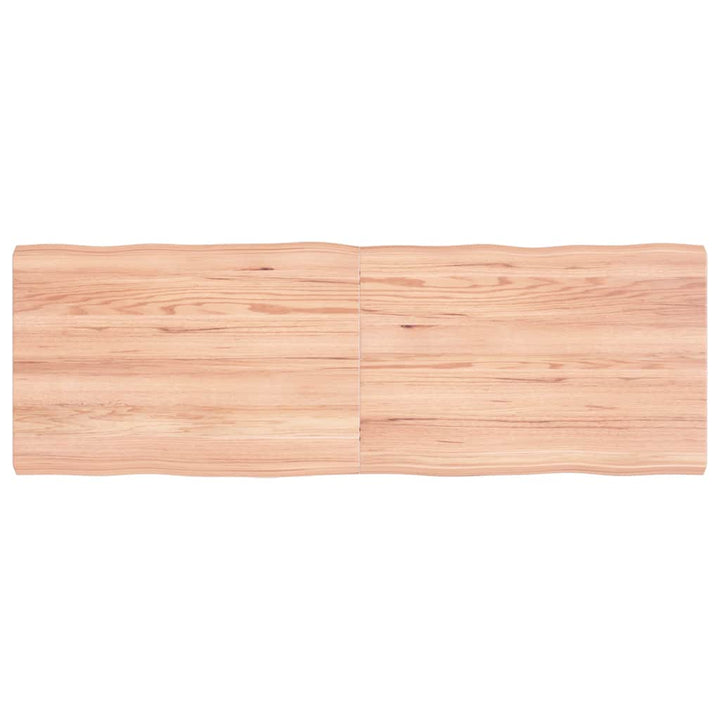 bordplade 120x40x(2-4) cm naturlig kant behandlet træ lysebrun