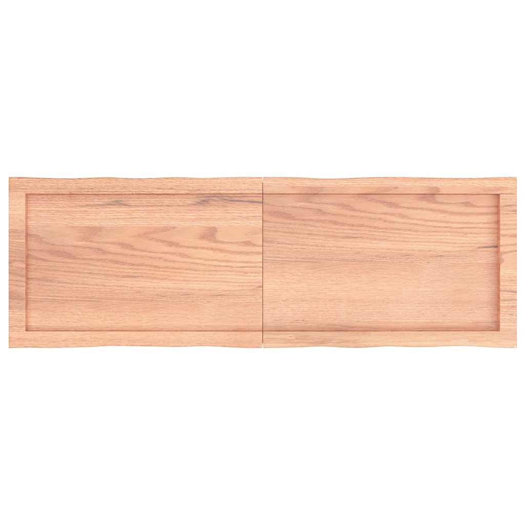 bordplade 120x40x(2-4) cm naturlig kant behandlet træ lysebrun
