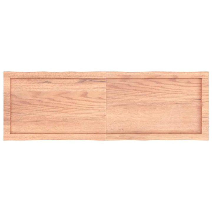 bordplade 120x40x(2-4) cm naturlig kant behandlet træ lysebrun