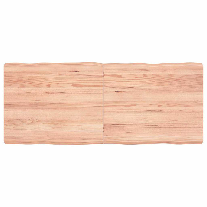 bordplade 120x50x(2-6) cm naturlig kant behandlet træ lysebrun