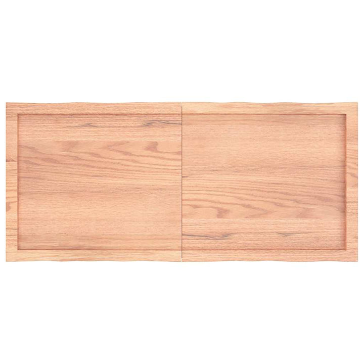 bordplade 120x50x(2-6) cm naturlig kant behandlet træ lysebrun