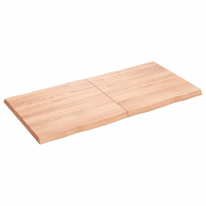bordplade 120x60x(2-4) cm naturlig kant behandlet træ lysebrun