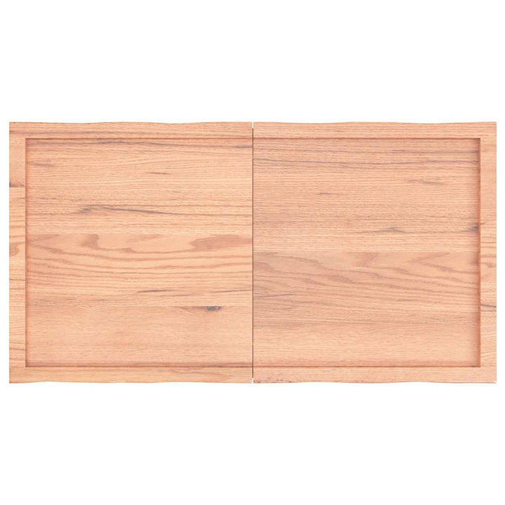 bordplade 120x60x(2-4) cm naturlig kant behandlet træ lysebrun