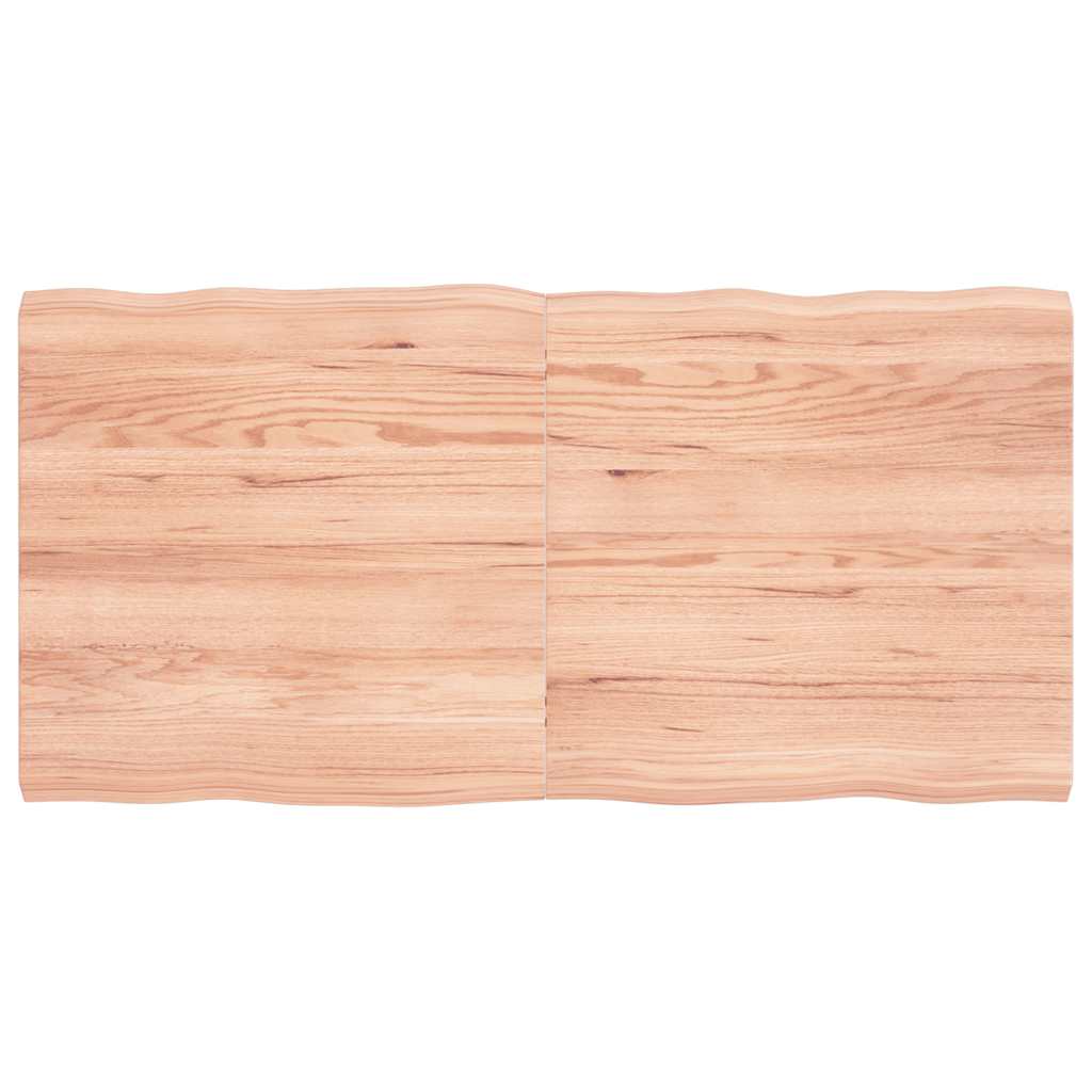bordplade 120x60x(2-4) cm naturlig kant behandlet træ lysebrun