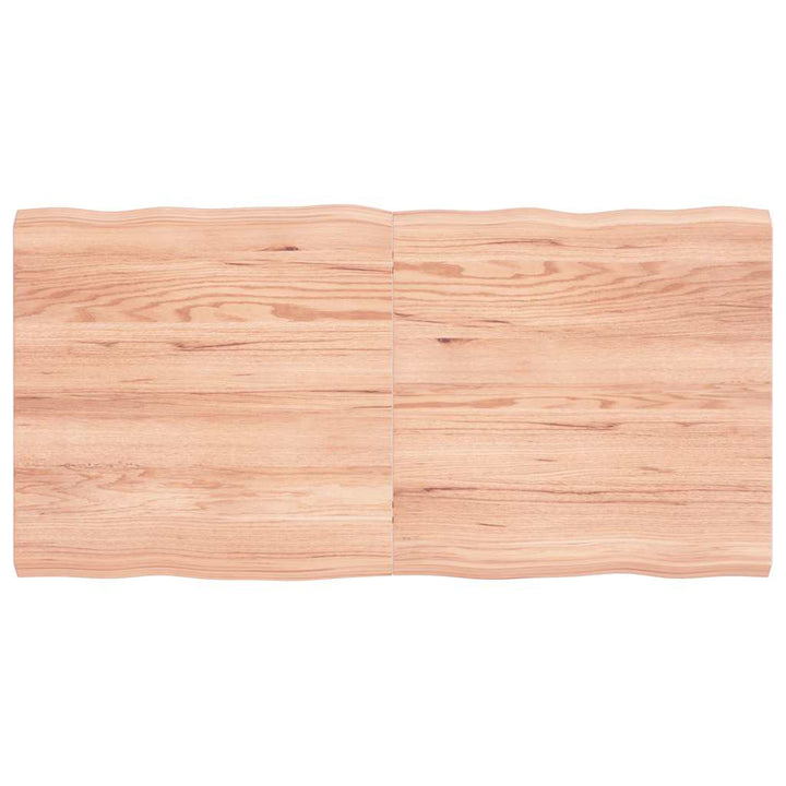 bordplade 120x60x(2-4) cm naturlig kant behandlet træ lysebrun