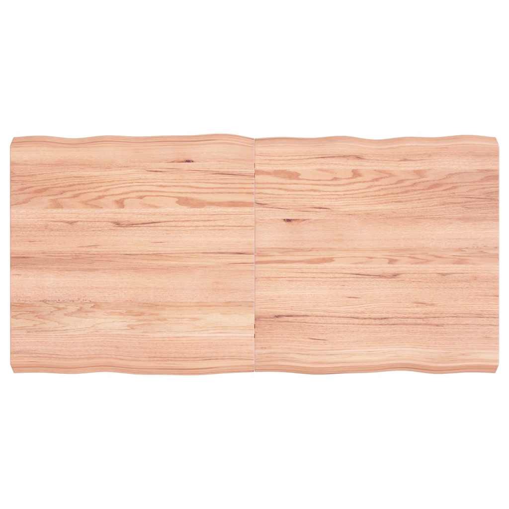 bordplade 120x60x(2-6) cm naturlig kant behandlet træ lysebrun