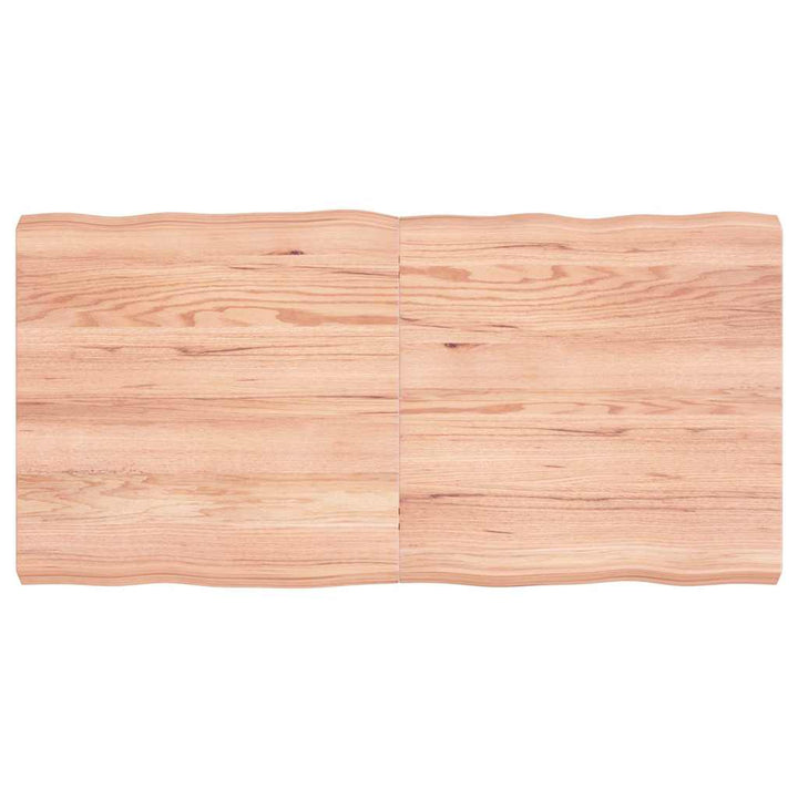 bordplade 120x60x(2-6) cm naturlig kant behandlet træ lysebrun