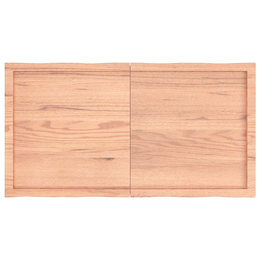 bordplade 120x60x(2-6) cm naturlig kant behandlet træ lysebrun