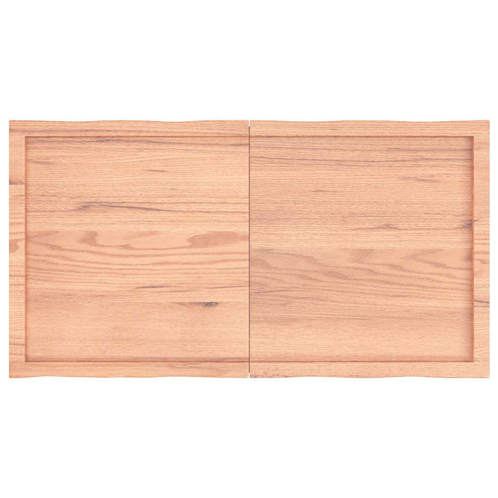 bordplade 120x60x(2-6) cm naturlig kant behandlet træ lysebrun