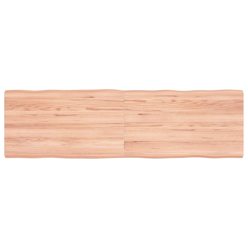 bordplade 140x40x(2-4) cm naturlig kant behandlet træ lysebrun