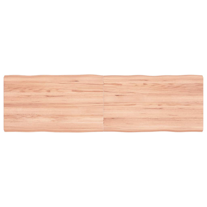 bordplade 140x40x(2-4) cm naturlig kant behandlet træ lysebrun