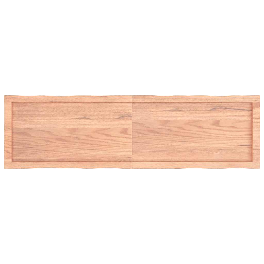 bordplade 140x40x(2-4) cm naturlig kant behandlet træ lysebrun