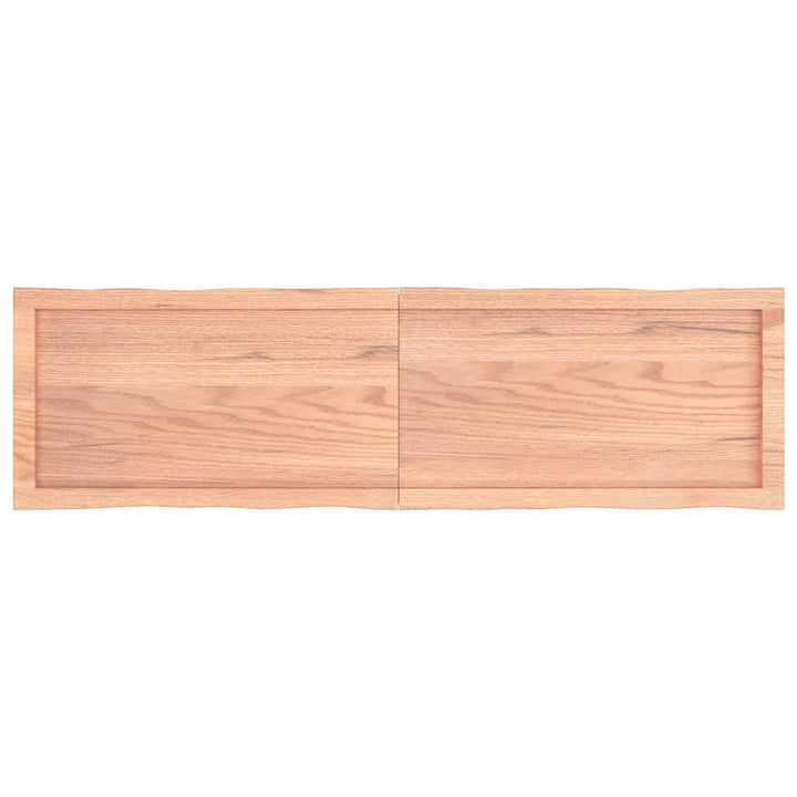 bordplade 140x40x(2-4) cm naturlig kant behandlet træ lysebrun