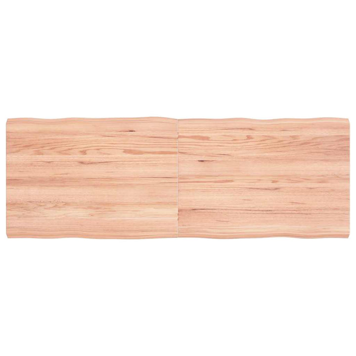 bordplade 140x50x(2-4) cm naturlig kant behandlet træ lysebrun