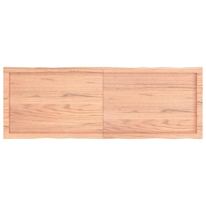bordplade 140x50x(2-4) cm naturlig kant behandlet træ lysebrun