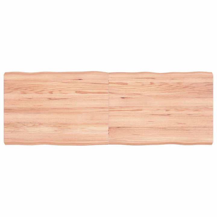 bordplade 140x50x(2-6) cm naturlig kant behandlet træ lysebrun