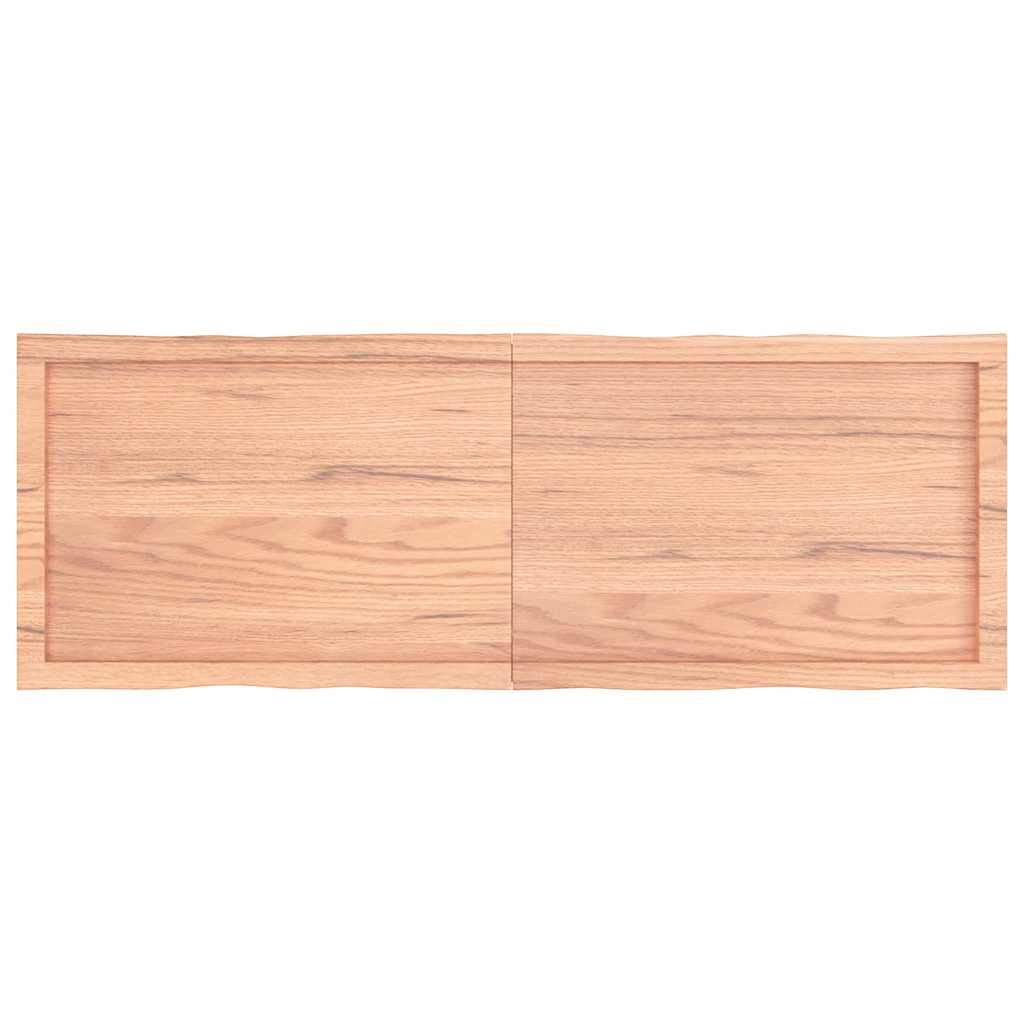 bordplade 140x50x(2-6) cm naturlig kant behandlet træ lysebrun