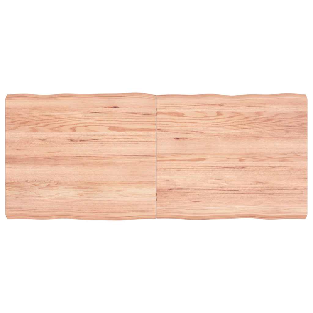 bordplade 140x60x(2-6) cm naturlig kant behandlet træ lysebrun