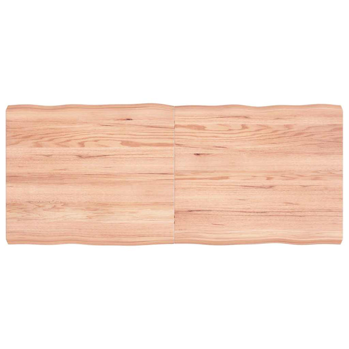 bordplade 140x60x(2-6) cm naturlig kant behandlet træ lysebrun