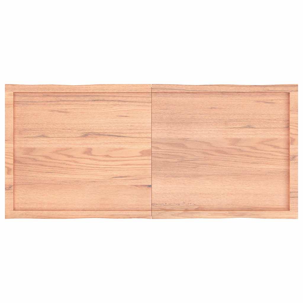 bordplade 140x60x(2-6) cm naturlig kant behandlet træ lysebrun
