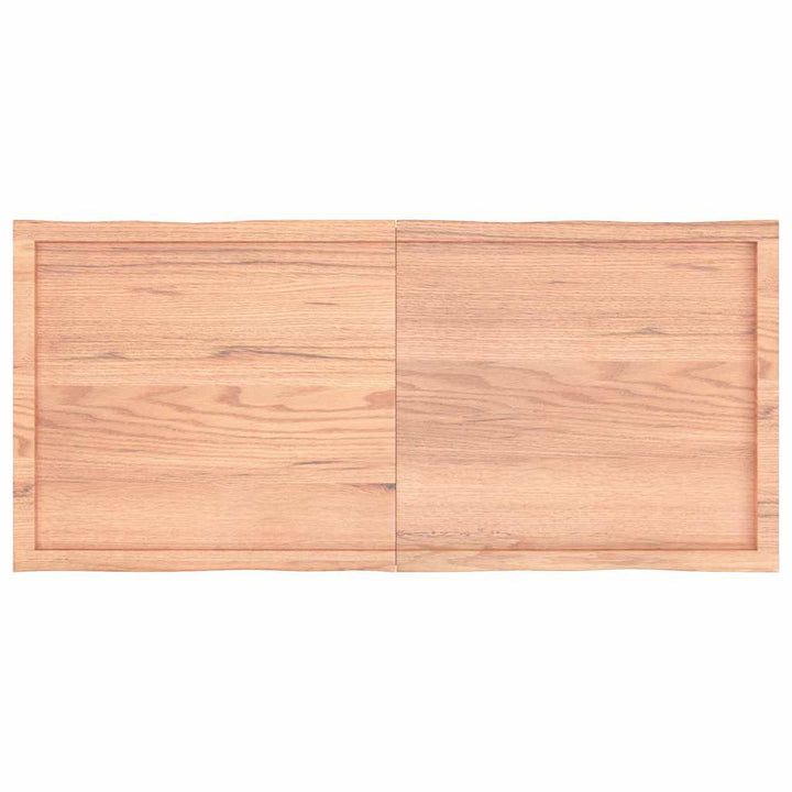 bordplade 140x60x(2-6) cm naturlig kant behandlet træ lysebrun