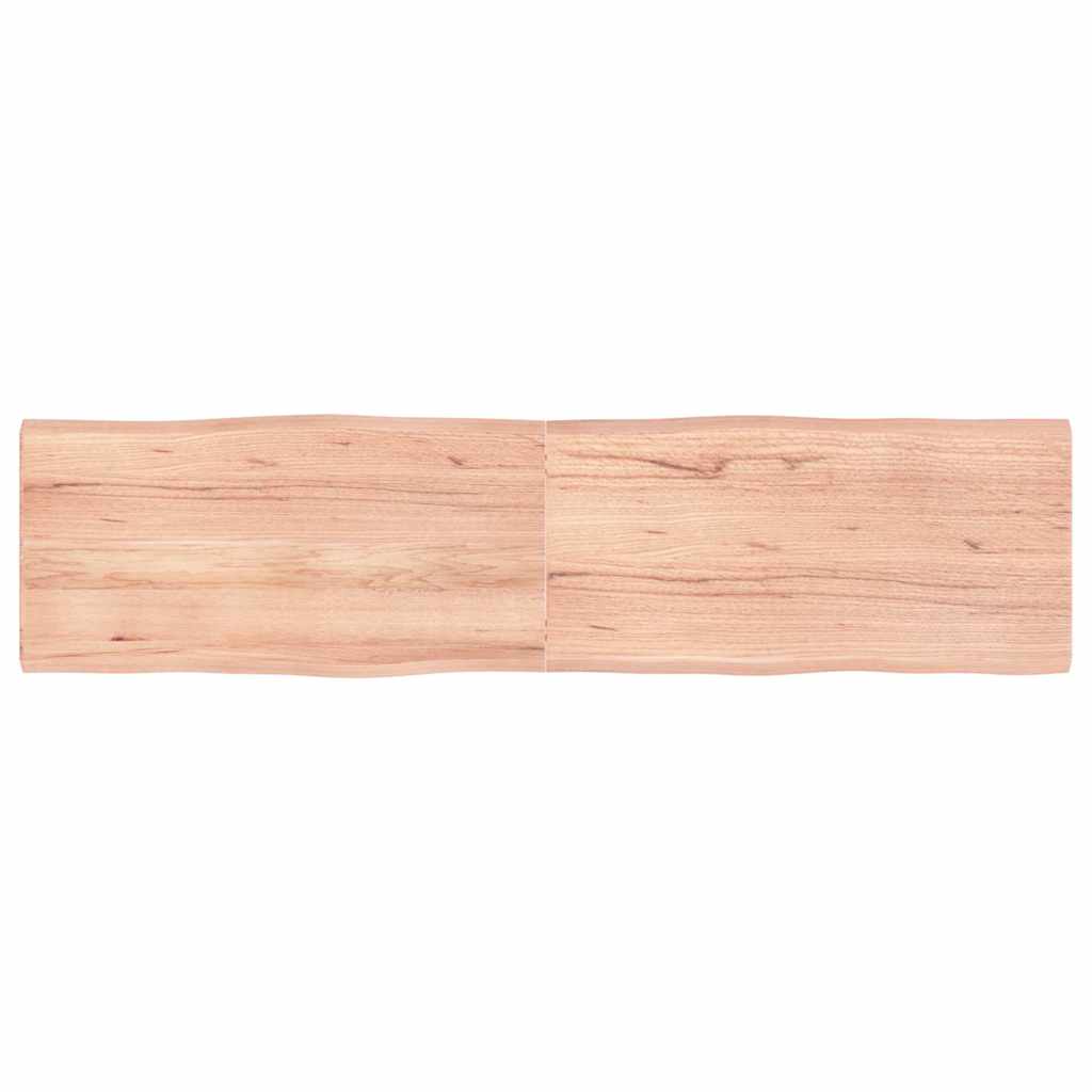bordplade 160x40x(2-4) cm naturlig kant behandlet træ lysebrun