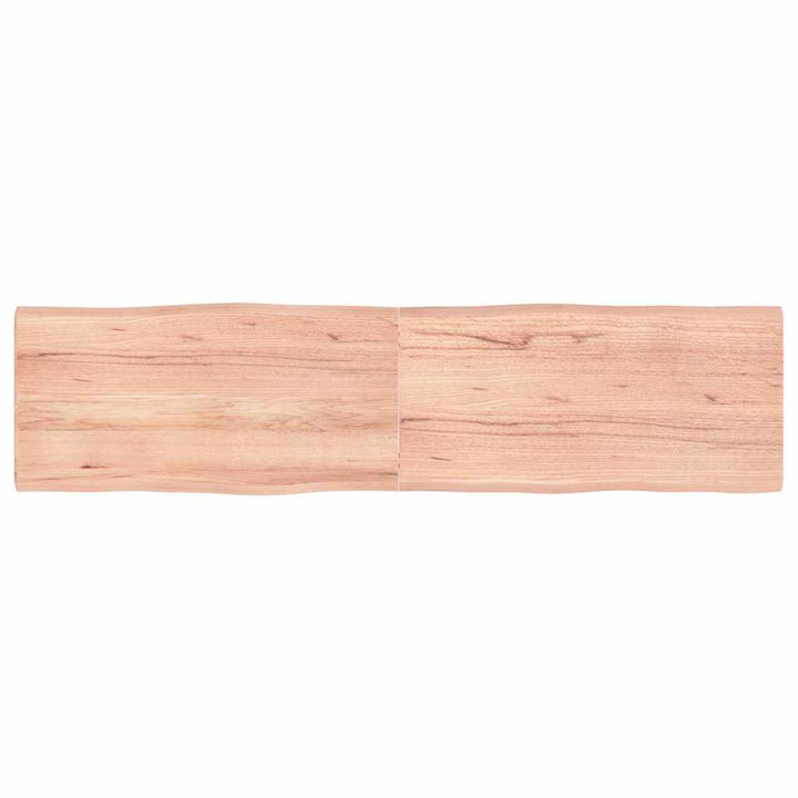 bordplade 160x40x(2-4) cm naturlig kant behandlet træ lysebrun
