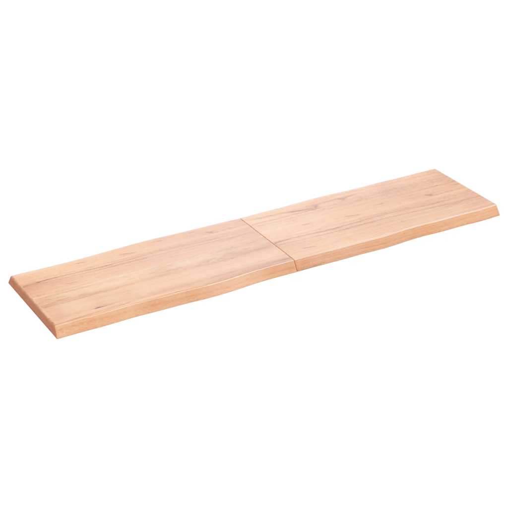 bordplade 160x40x(2-4) cm naturlig kant behandlet træ lysebrun
