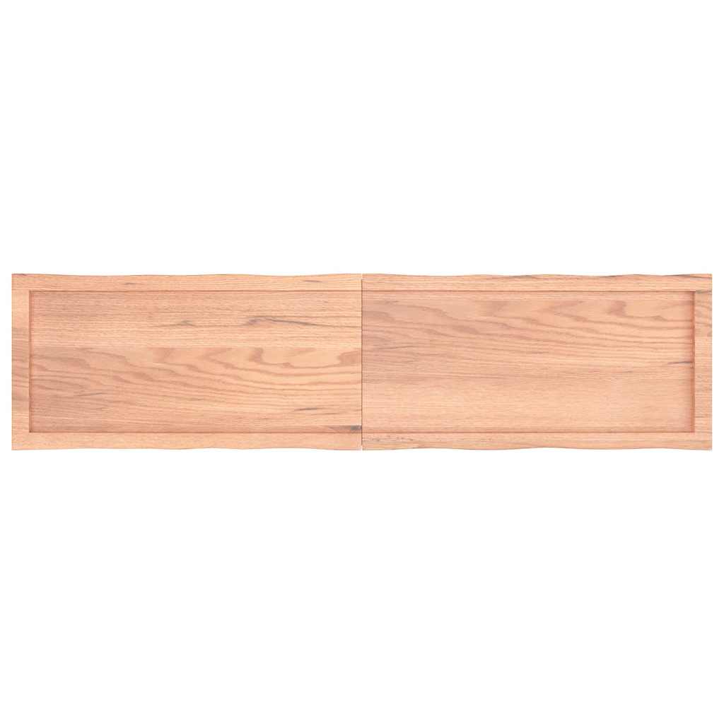 bordplade 160x40x(2-4) cm naturlig kant behandlet træ lysebrun
