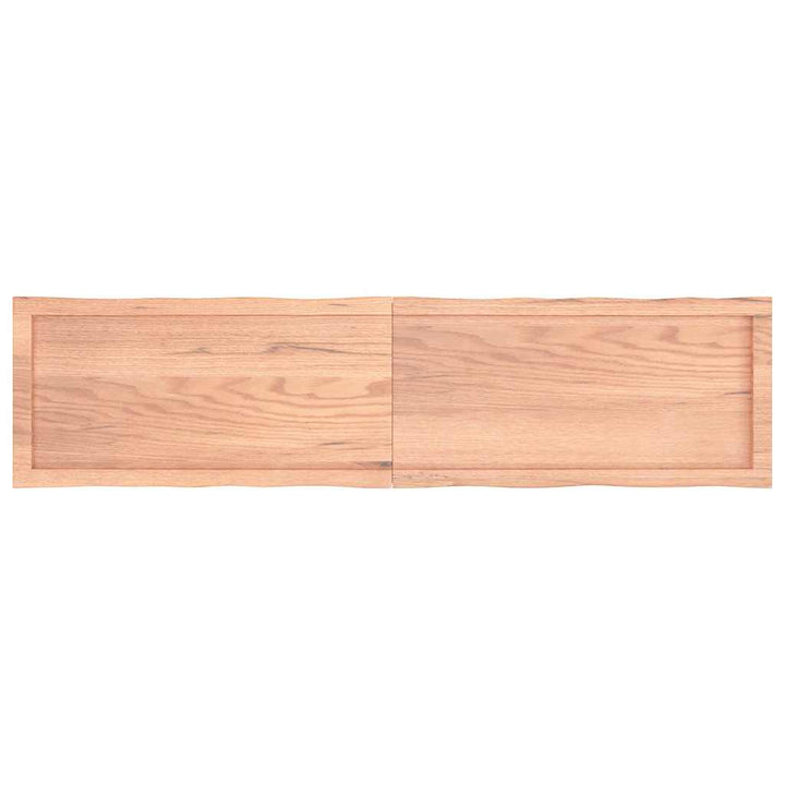 bordplade 160x40x(2-4) cm naturlig kant behandlet træ lysebrun