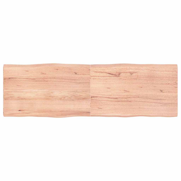 bordplade 160x50x(2-4) cm naturlig kant behandlet træ lysebrun
