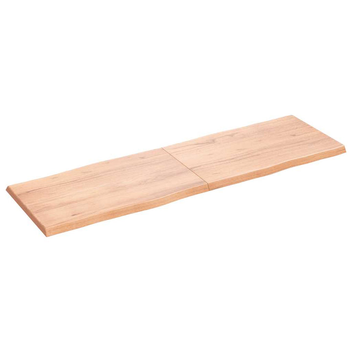 bordplade 160x50x(2-4) cm naturlig kant behandlet træ lysebrun