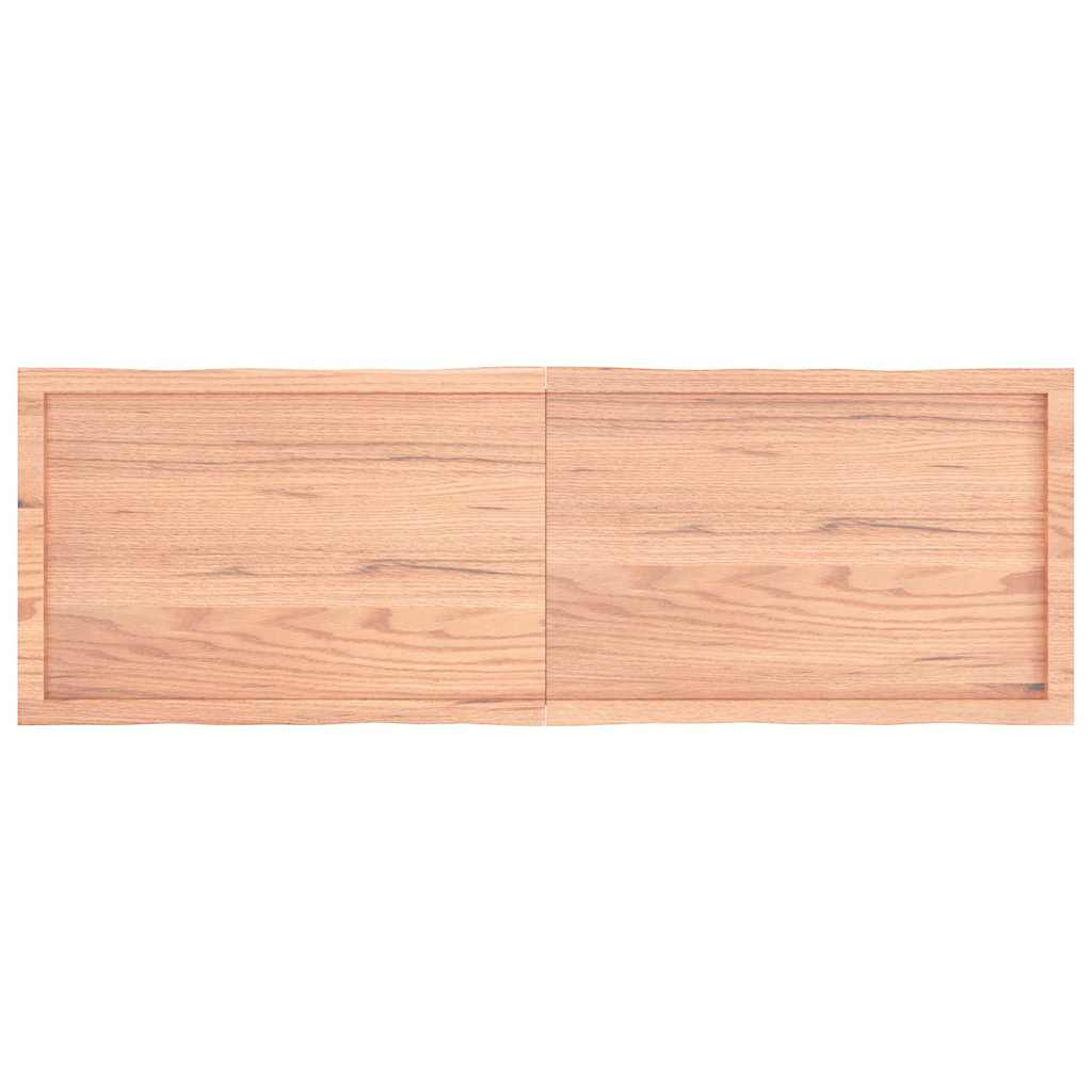 bordplade 160x50x(2-4) cm naturlig kant behandlet træ lysebrun