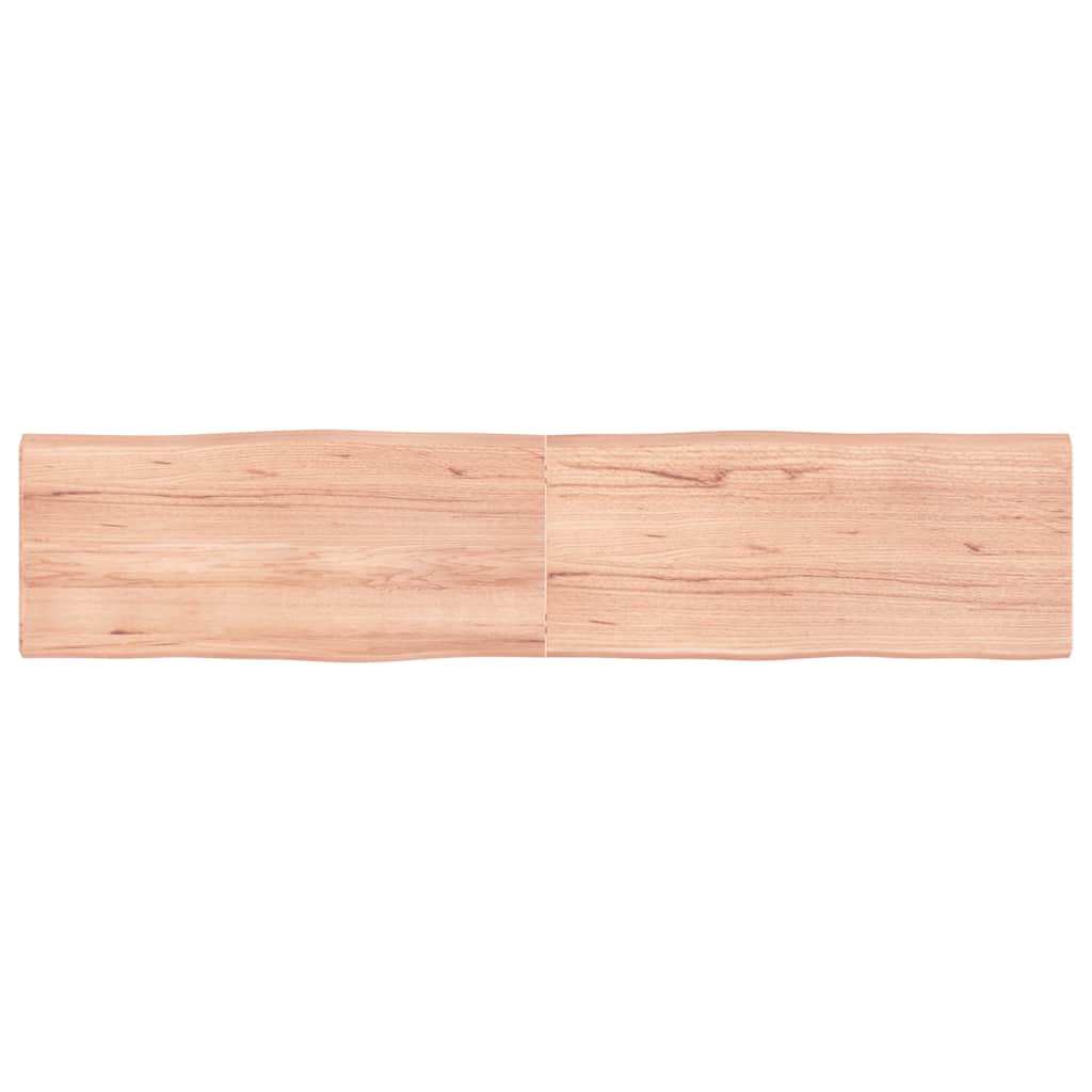 bordplade 180x40x(2-4) cm naturlig kant behandlet træ lysebrun