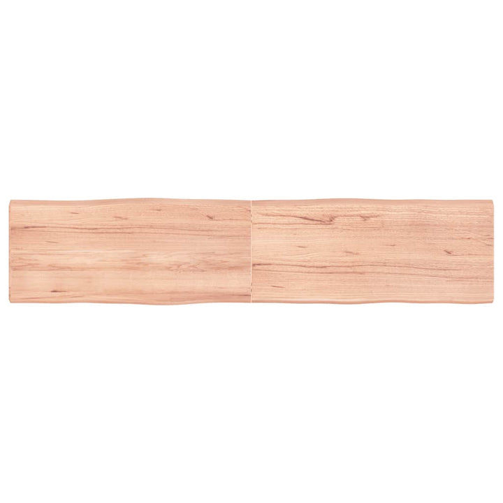 bordplade 180x40x(2-4) cm naturlig kant behandlet træ lysebrun