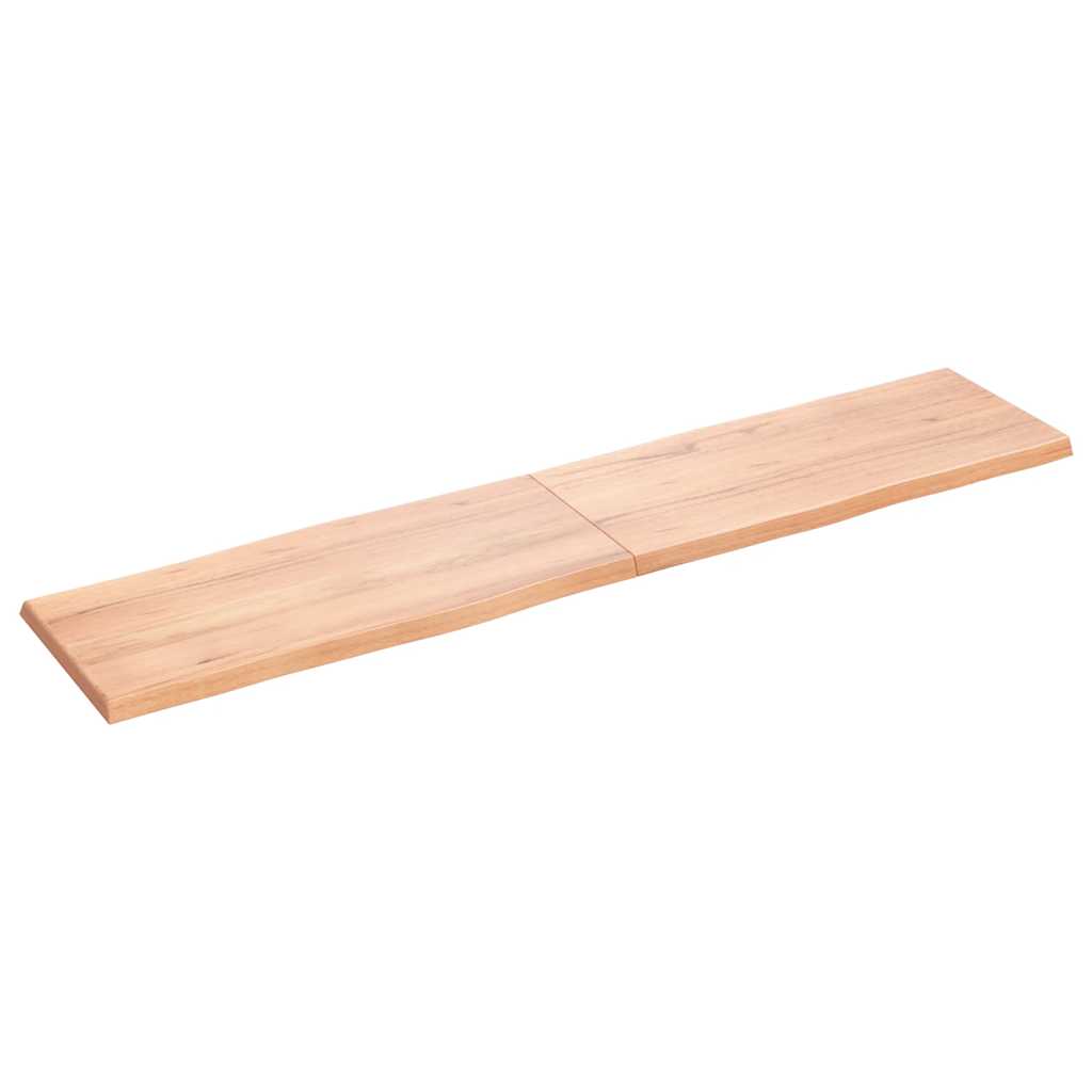 bordplade 180x40x(2-4) cm naturlig kant behandlet træ lysebrun