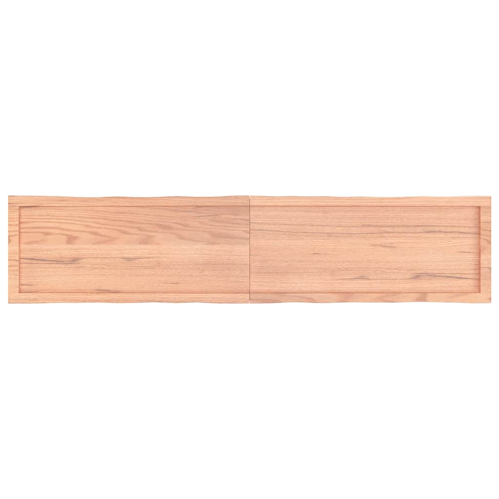 bordplade 180x40x(2-4) cm naturlig kant behandlet træ lysebrun