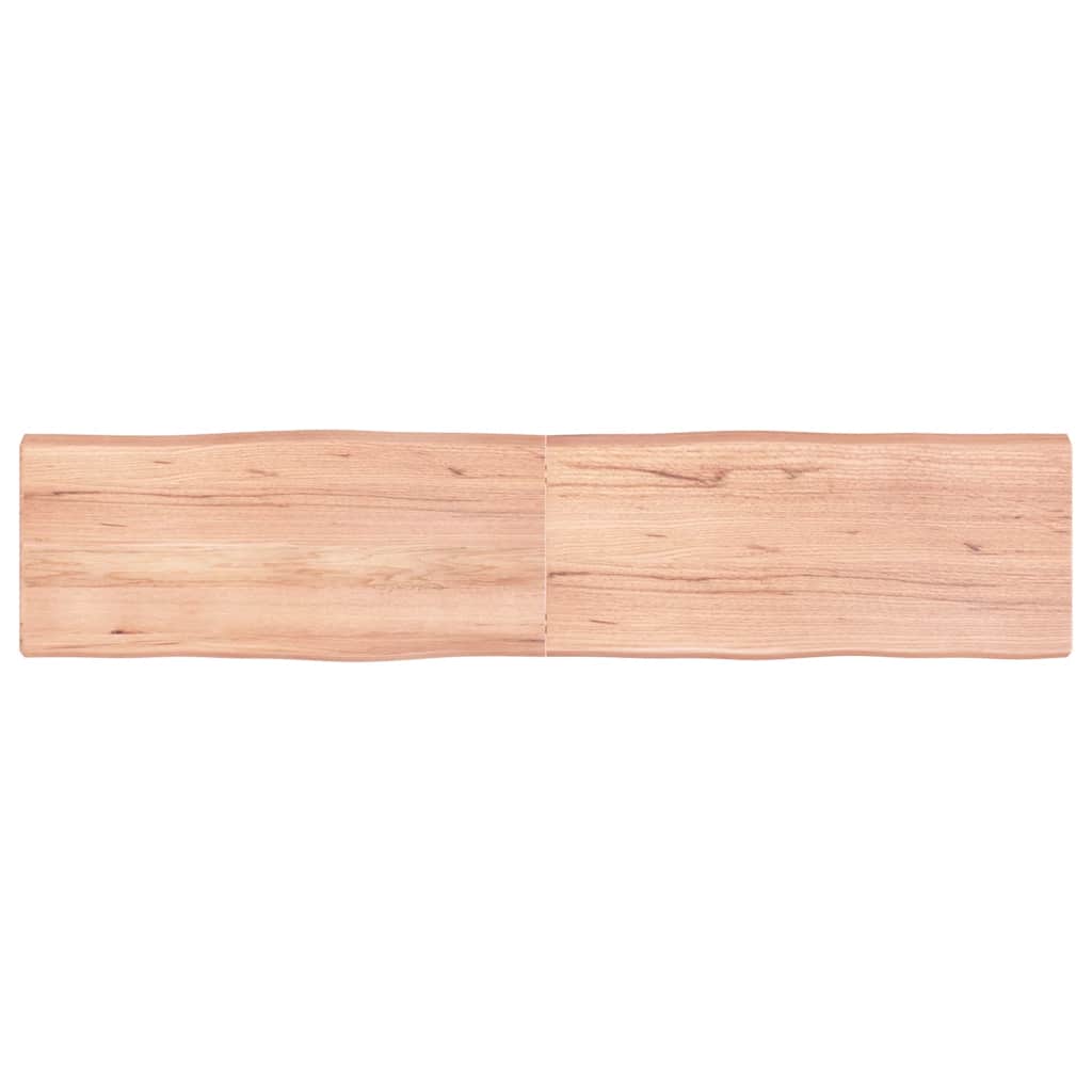 bordplade 180x40x(2-6) cm naturlig kant behandlet træ lysebrun