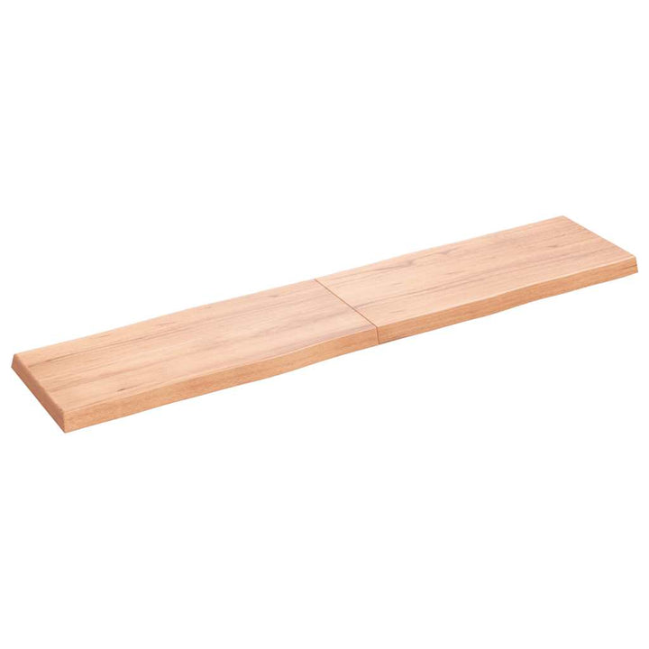 bordplade 180x40x(2-6) cm naturlig kant behandlet træ lysebrun