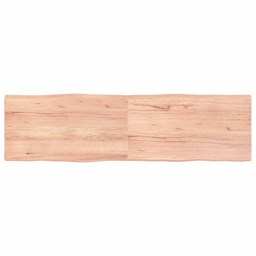 bordplade 180x50x(2-4) cm naturlig kant behandlet træ lysebrun