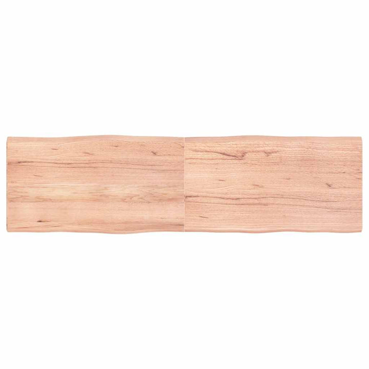 bordplade 180x50x(2-4) cm naturlig kant behandlet træ lysebrun