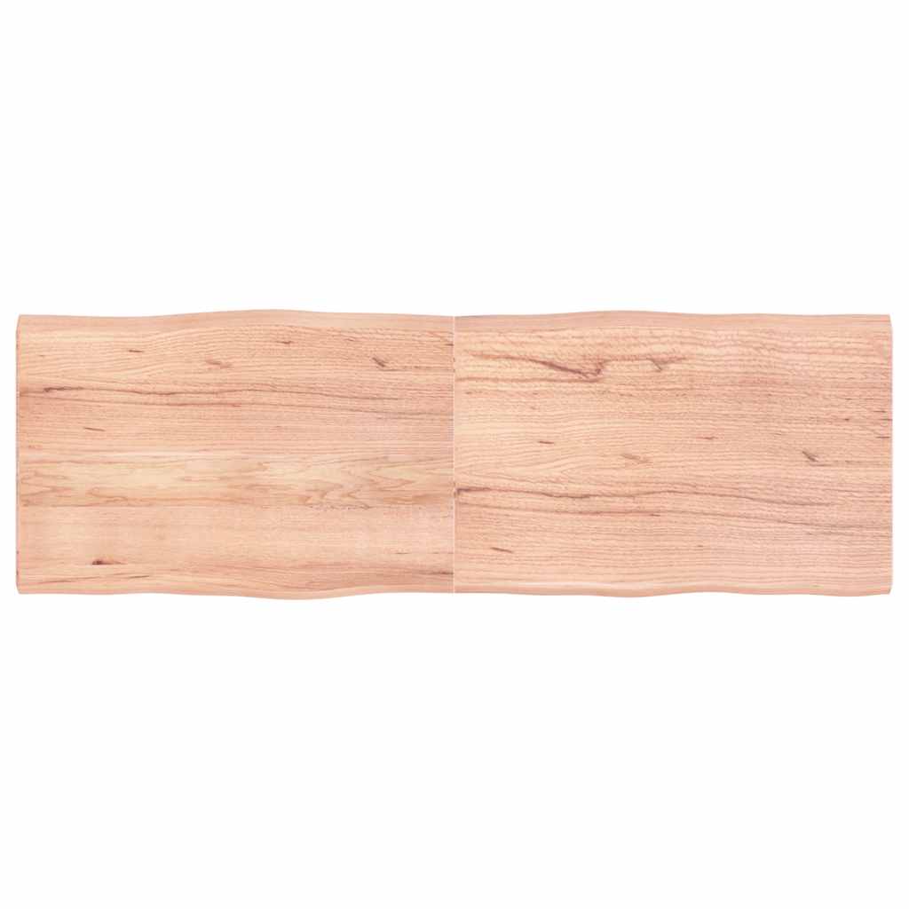 bordplade 180x60x(2-4) cm naturlig kant behandlet træ lysebrun