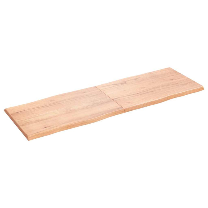 bordplade 180x60x(2-4) cm naturlig kant behandlet træ lysebrun