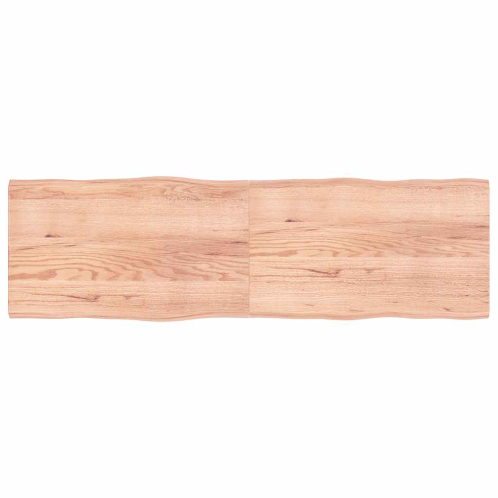 bordplade 200x60x(2-4) cm naturlig kant behandlet træ lysebrun
