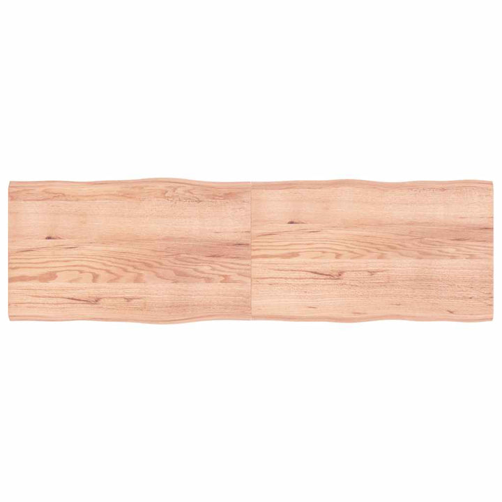 bordplade 200x60x(2-4) cm naturlig kant behandlet træ lysebrun